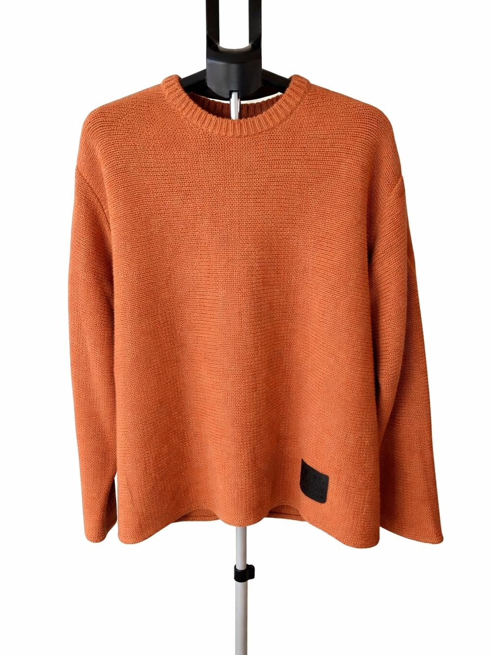 Harley-Davidson Sweater Mens Large Orange Knit Crewneck Made in Japan.